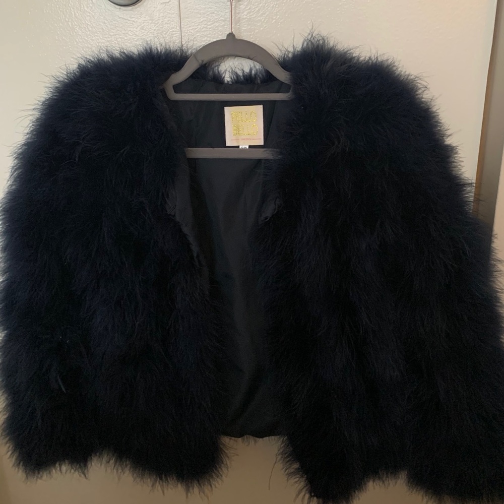 Pello Bello faux fur coat in navy